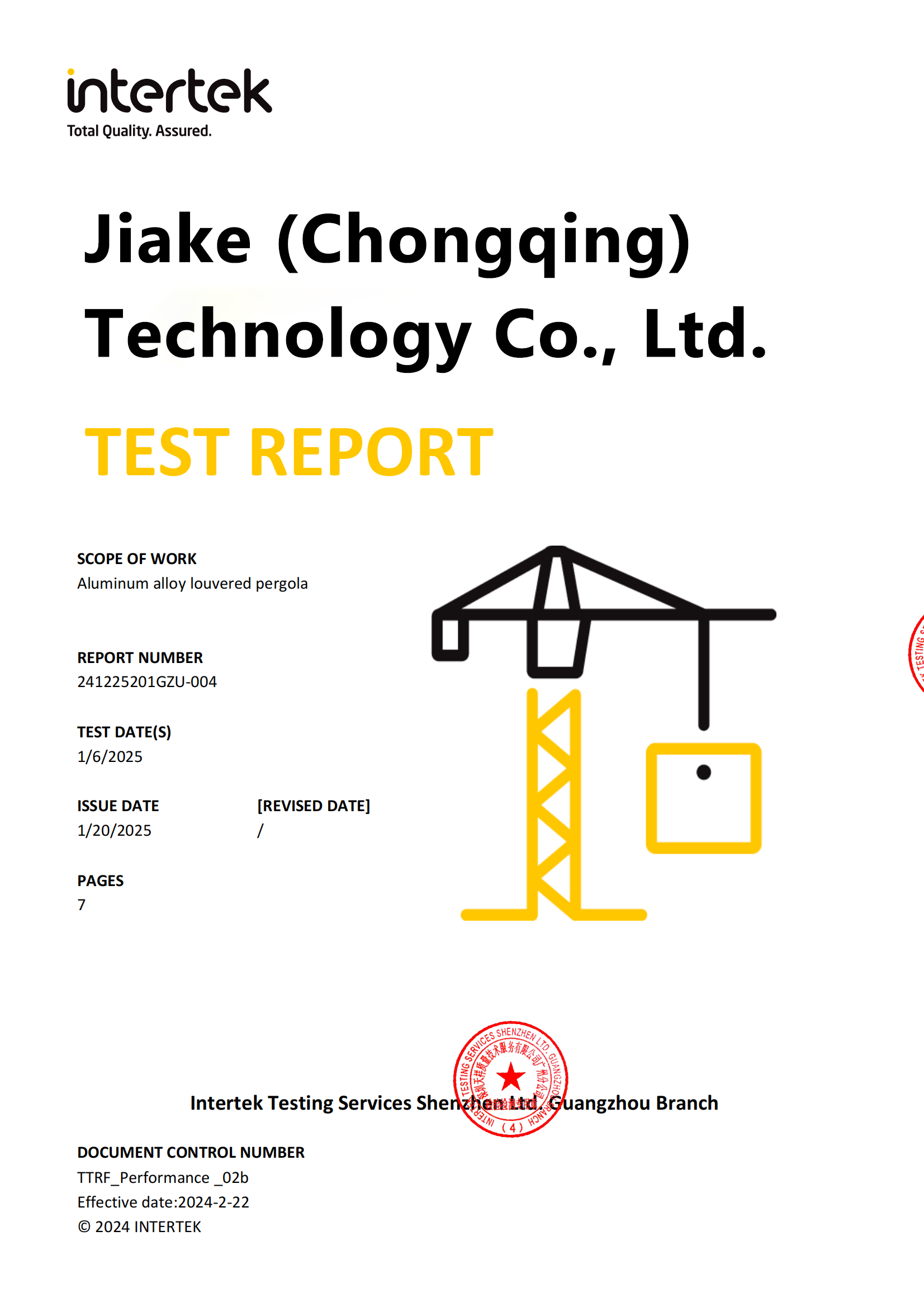 Pergola wind and snow load performance report preview