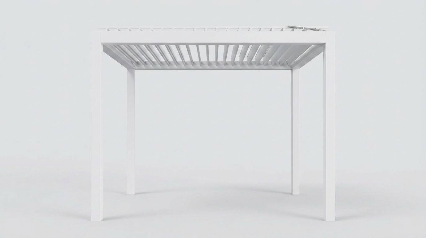 White louvered pergola frame color reference